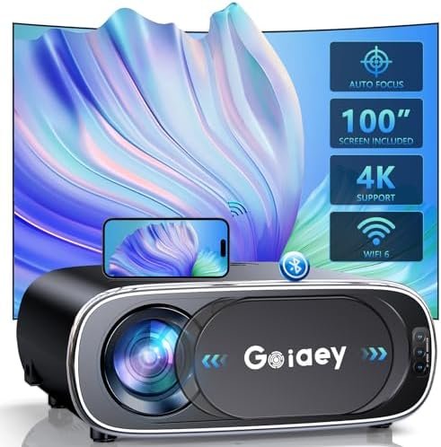 Projector with WiFi-6 and Bluetooth 5.2, 680 ANSI Portable Outdoor